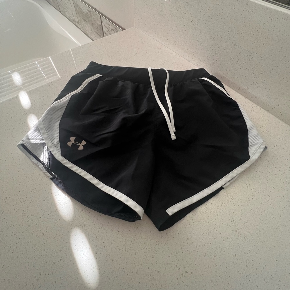 Under Armour Women's Athletic Shorts - Black with White Trim